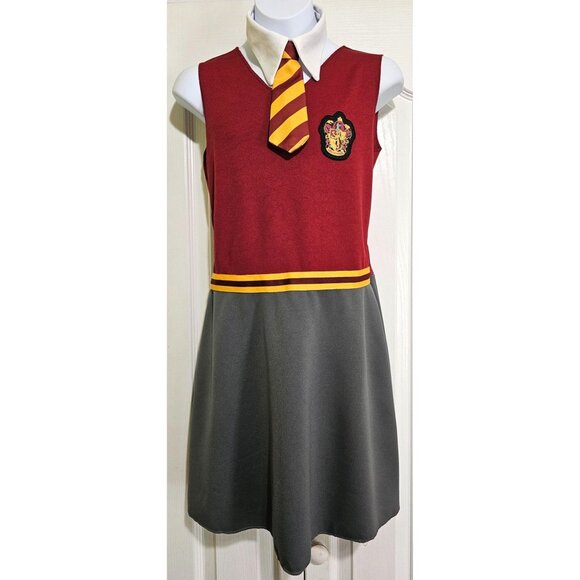 Harry Potter Gryffindor Costume Hermione Dress Collar Tie Hogwarts Girls 10-12 - Picture 1 of 6